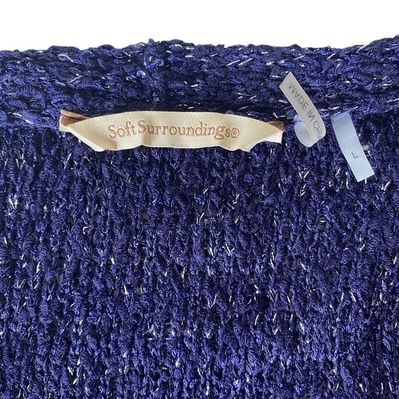 Soft Surroundings Sequin Cardigan. Size Large - Picture 3 of 6